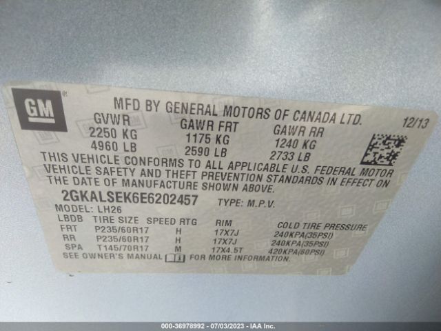 2GKALSEK6E6202457 GMC Terrain Slt