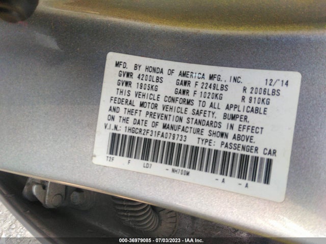 Honda Accord Sedan Lx 2015 1HGCR2F31FA079733 Image 15