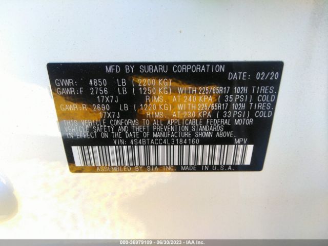 4S4BTACC4L3184160 Subaru Outback Premium