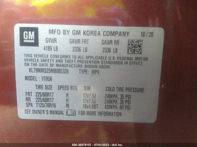 Chevrolet Trailblazer Ls 2021 KL79MMS25MB085328 Image 9