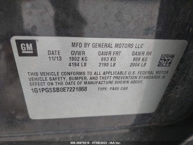 Chevrolet CRUZE LTZ 2014 1G1PG5SB0E7221868 Image 15