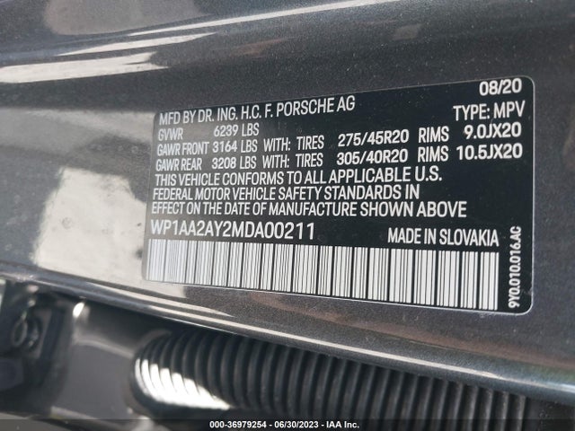 2021 Porsche Cayenne, VIN: WP1AA2AY2MDA00211