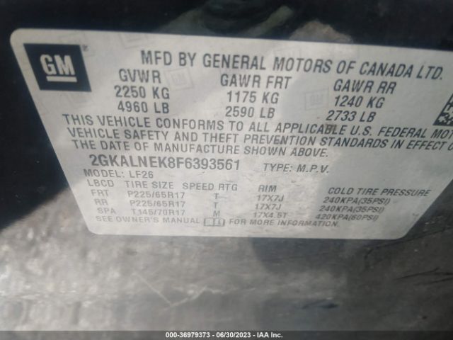 2GKALNEK8F6393561 GMC TERRAIN SL