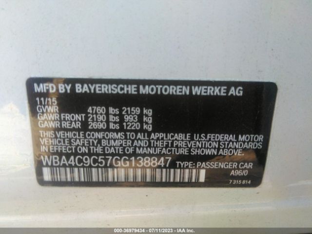 WBA4C9C57GG138847 BMW 4 Series 428i Xdrive