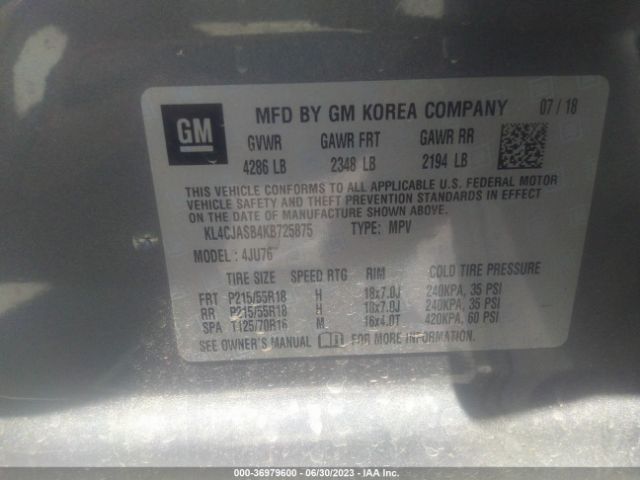 KL4CJASB4KB725875 Buick Encore Preferred