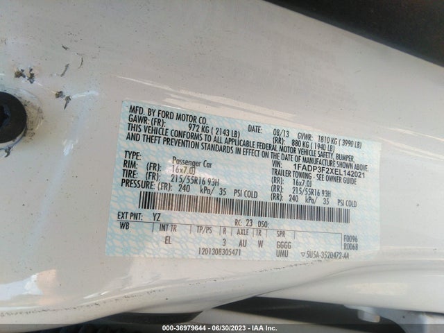 Ford FOCUS SE 2014 1FADP3F2XEL142021 Image 11