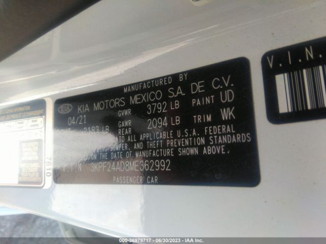 3KPF24AD8ME362992 KIA Forte Lxs