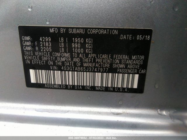 4S3GTAB65J3747977 Subaru Impreza Premium