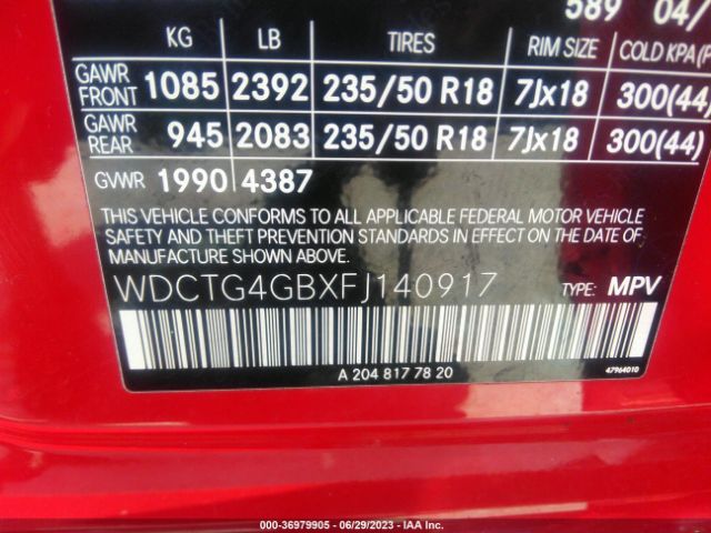 WDCTG4GBXFJ140917 Mercedes-Benz Gla-class Gla 250