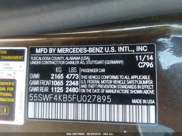 55SWF4KB5FU027895 Mercedes-Benz C-class C 300