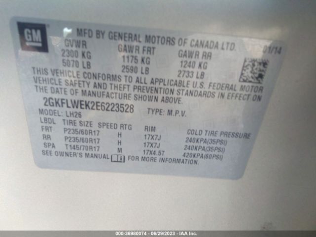 2GKFLWEK2E6223528 GMC Terrain Sle