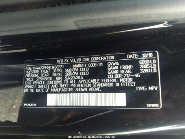 YV4A22PM3K1460721 Volvo Xc90 R-design
