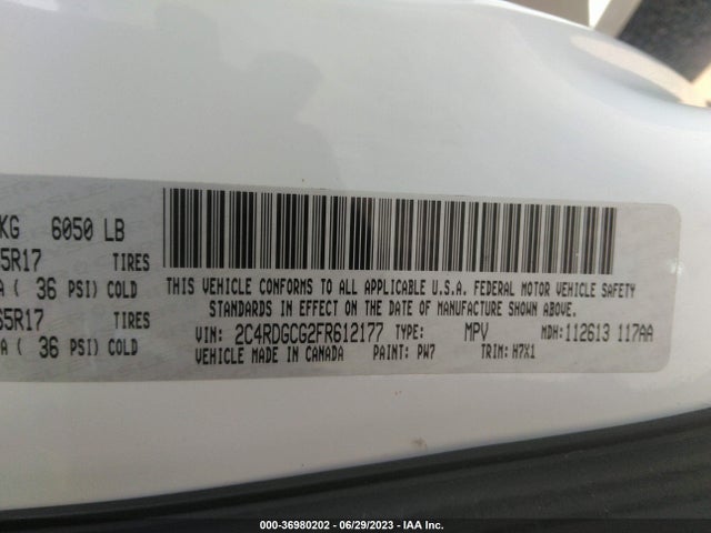 Dodge Grand Caravan Sxt 2015 2C4RDGCG2FR612177 Image 9