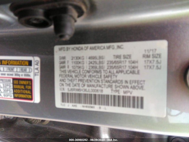 Honda CR-V LX 2018 5J6RW6H36JL000618 Image 9