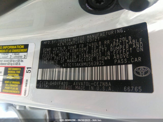 Toyota CAMRY LE 2021 4T1C11AK8MU563825 Image 15