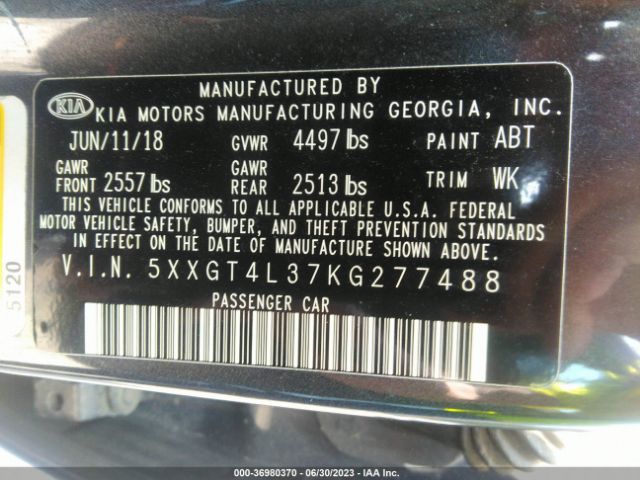 5XXGT4L37KG277488 KIA Optima Lx