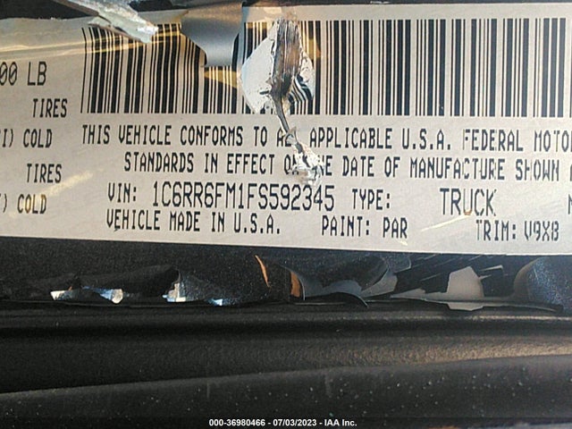 1C6RR6FM1FS592345 RAM 1500 Tradesman