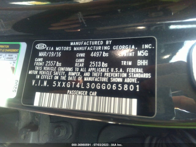 KIA Optima Lx 2016 5XXGT4L30GG065801 Image 10