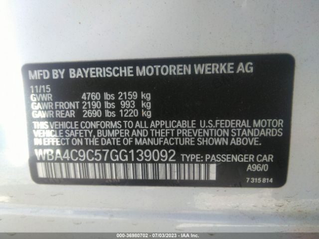 WBA4C9C57GG139092 BMW 4 Series 428i Xdrive
