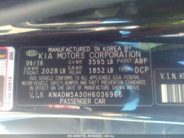 KNADM5A30H6036966 KIA Rio 5-door Lx
