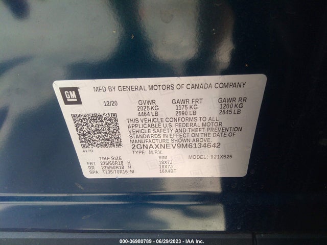Chevrolet Equinox Premier 2021 2GNAXNEV9M6134642 Image 9