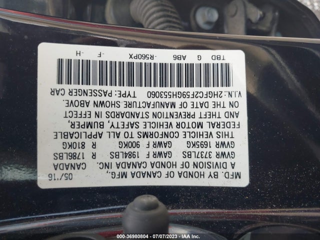Honda Civic Sedan Lx 2016 2HGFC2F59GH553060 Image 9