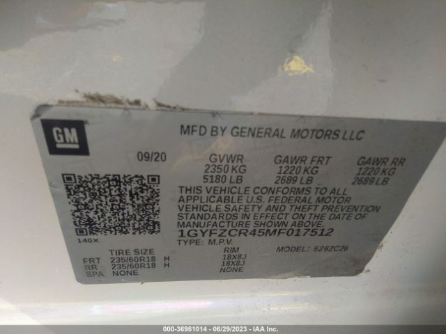 1GYFZCR45MF017512 Cadillac Xt4 Fwd Premium Luxury