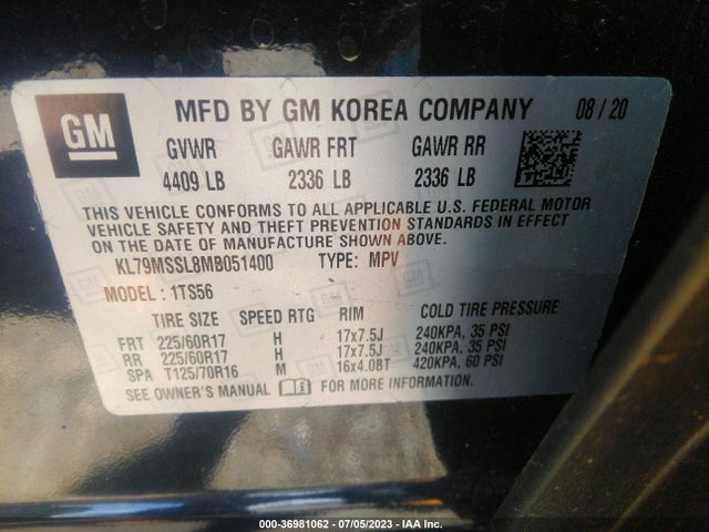 Chevrolet Trailblazer Activ 2021 KL79MSSL8MB051400 Image 9