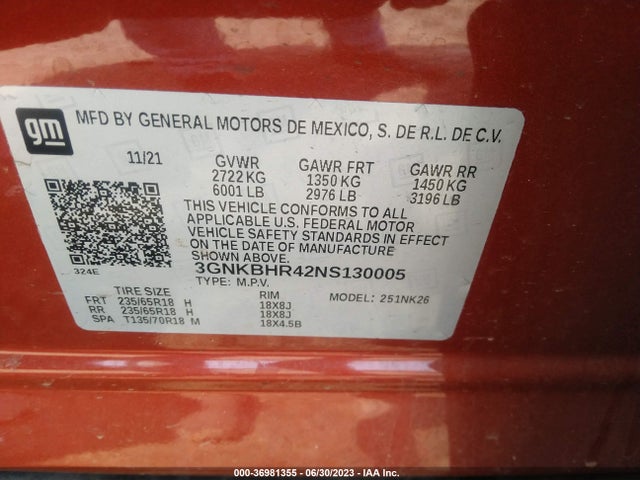 Chevrolet Blazer Lt 2022 3GNKBHR42NS130005 Image 9