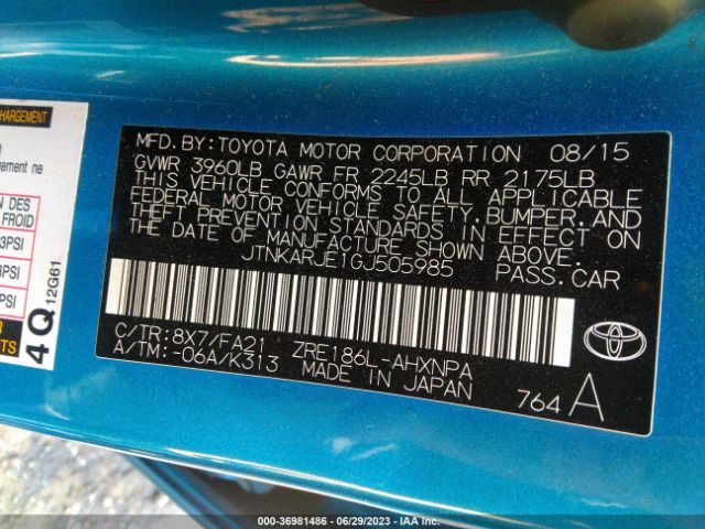 JTNKARJE1GJ505985 Scion IM