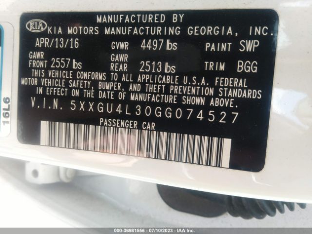 5XXGU4L30GG074527 KIA OPTIMA EX