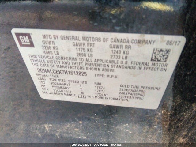 Chevrolet EQUINOX LT 2017 2GNALCEK7H1612825 Image 9