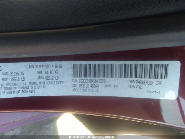 1C3CCCABXGN185701 Chrysler 200 Limited