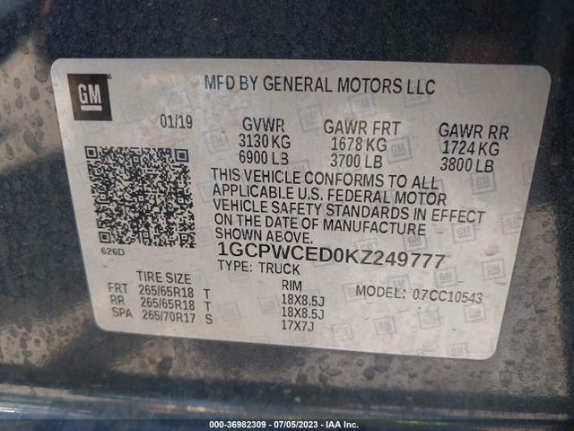 Chevrolet Silverado 1500 Lt 2019 1GCPWCED0KZ249777 Image 16
