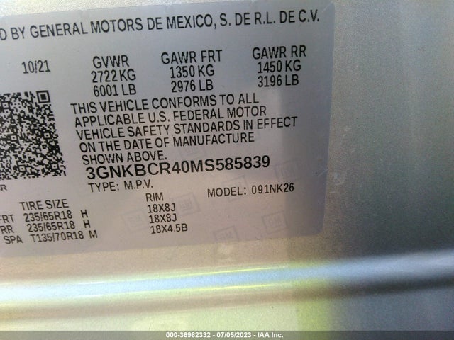 Chevrolet Blazer Lt 2021 3GNKBCR40MS585839 Image 9