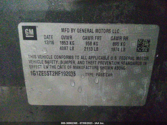 Chevrolet MALIBU LT 2017 1G1ZE5ST2HF192035 Image 15