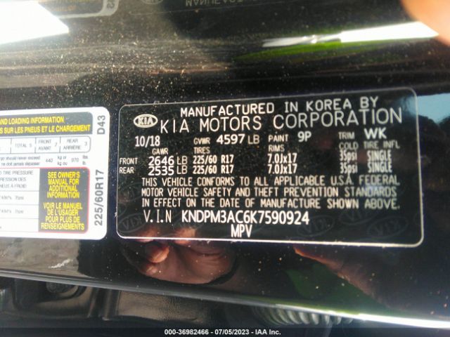 KNDPM3AC6K7590924 KIA Sportage Lx
