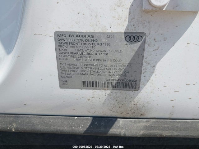 WA1BBAFY3N2085699 Audi Q5 Premium Plus
