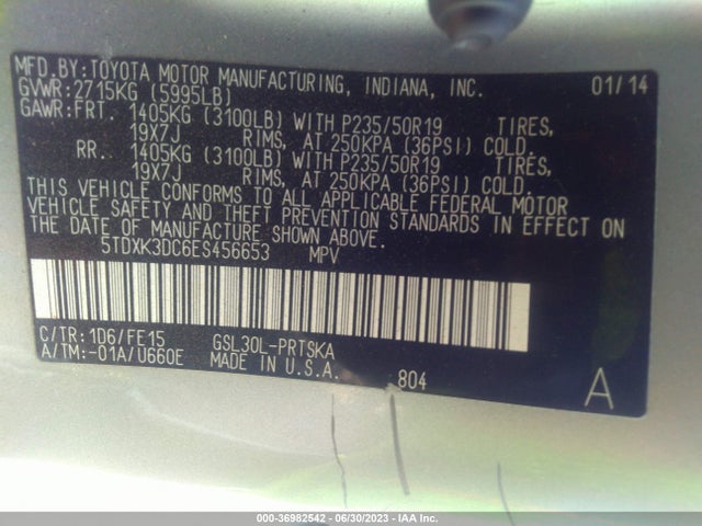 Toyota SIENNA SE 2014 5TDXK3DC6ES456653 Image 9