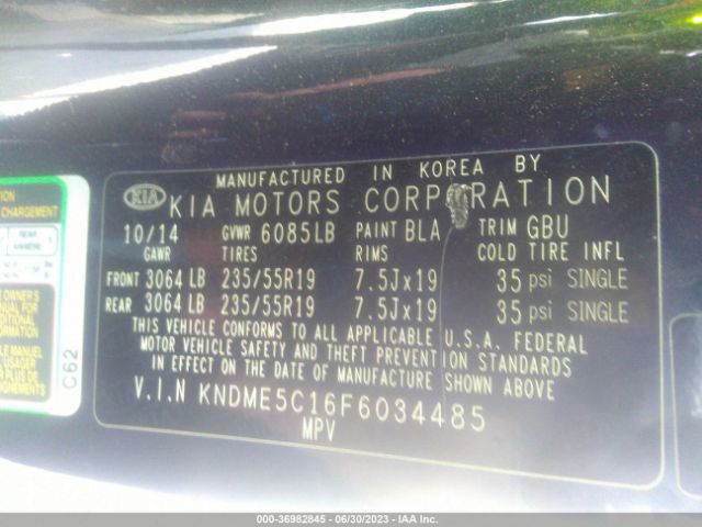 KNDME5C16F6034485 KIA Sedona Sx-l