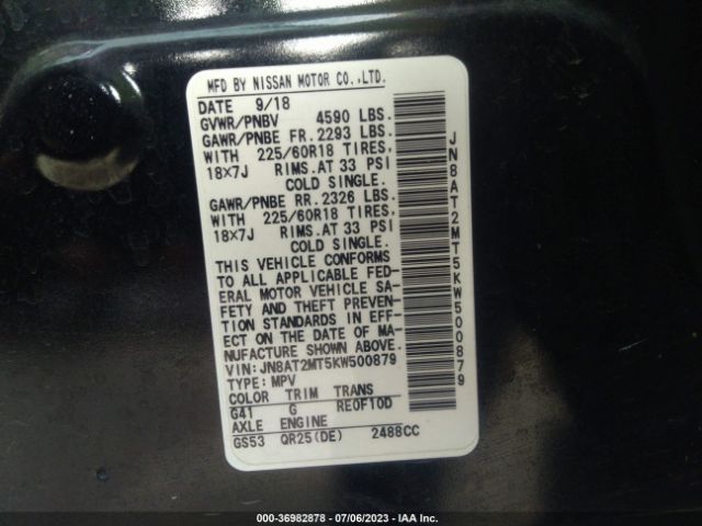 JN8AT2MT5KW500879 Nissan ROGUE SV