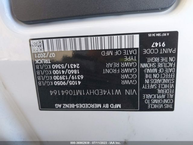 W1Y4EDHY1MT064164 Mercedes-Benz SPRINTER CARGO VAN