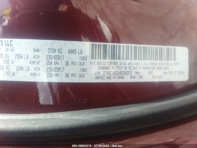 2C4RC1BG5HR598375 Chrysler Pacifica Touring-l