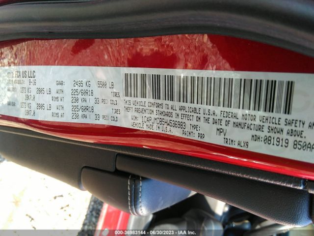 1C4PJMDB5HW536983 Jeep Cherokee Limited