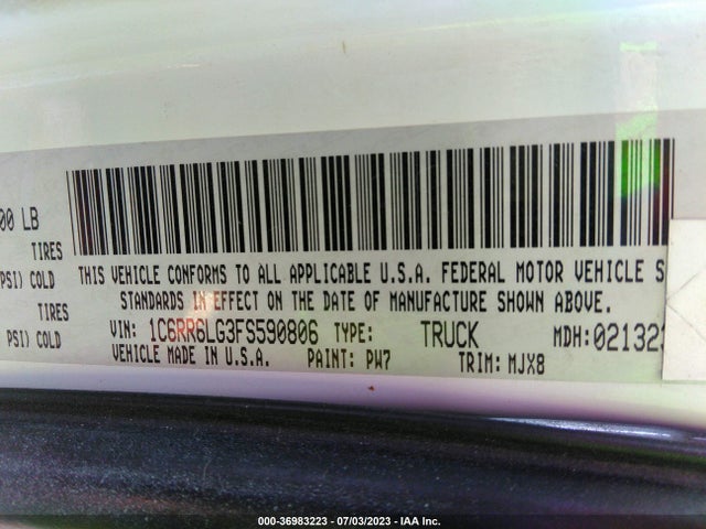 RAM 1500 Lone Star 2015 1C6RR6LG3FS590806 Image 8