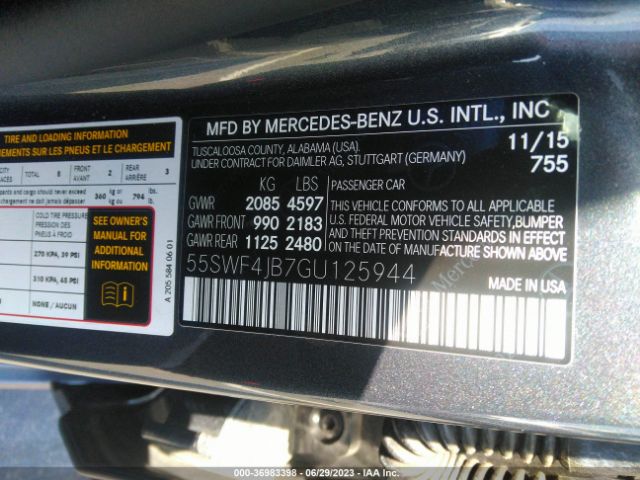 55SWF4JB7GU125944 Mercedes-Benz C-class C 300