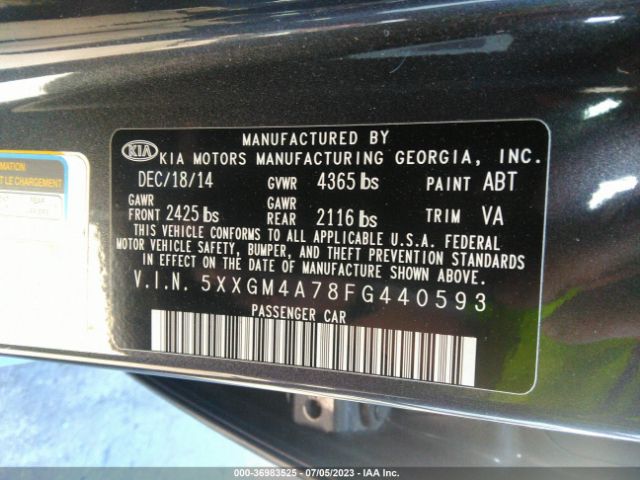 5XXGM4A78FG440593 KIA Optima Lx