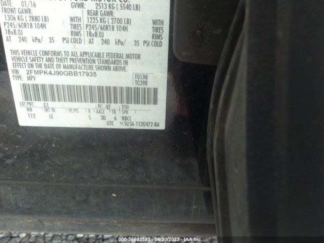 2FMPK4J90GBB17935 Ford EDGE SEL