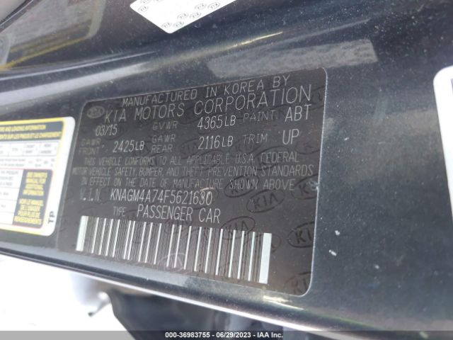 KNAGM4A74F5621630 KIA Optima Lx