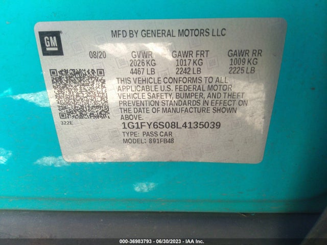 Chevrolet BOLT EV LT 2020 1G1FY6S08L4135039 Image 9